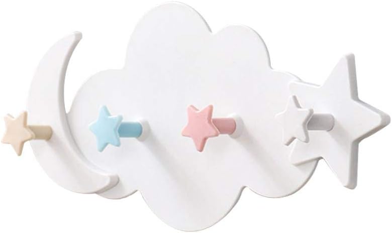Multi-Functional Moisture Proof Wall Hooks, Creative Moon Cloud Shape, Plastic, 100% Plastic, Wall Mount, Modern Whimsical, Kitchen Organizer, Bathroom Storage, Wall or Door Hanging
