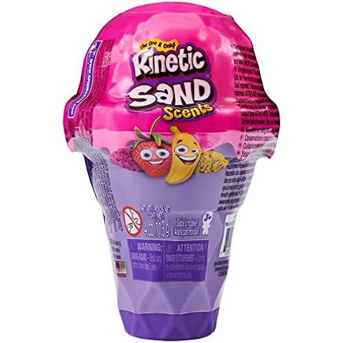 Kinetic Sand Scents, 4oz Ice Cream Cone Container with 2 Colors of All-Natural Scented (Styles May Vary)