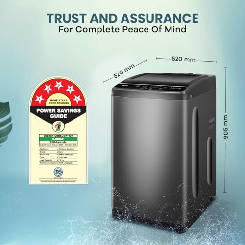 Image of Haier 7 kg 5 Star Ultra air fresh Fully Automatic Top Load, (HWM70-306S8,Dark Jade Silver)