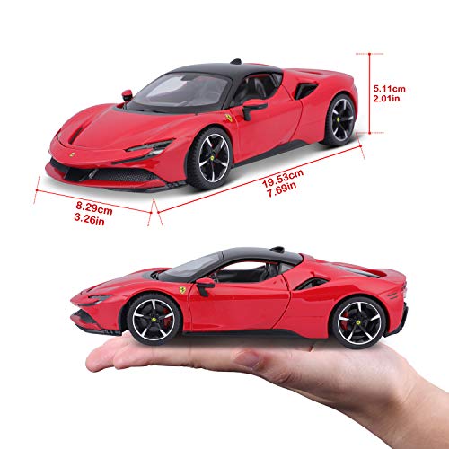 Bburago B18-26028 1:24 Ferrari Race & Play (W/O Stand) -Sf90 Stradale, Red #TOP5