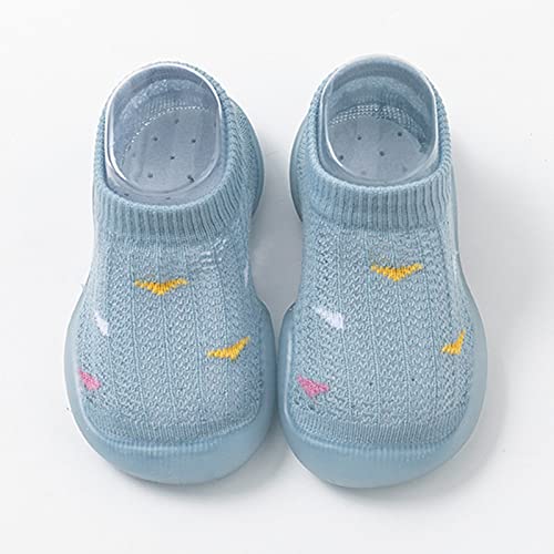 Baby Shoes Boys Girls Mesh Breathable Walking Sock Soft Rubber Sole Non Slip Floor Slipper (Dark Blue, 2-3 Years Toddler)2