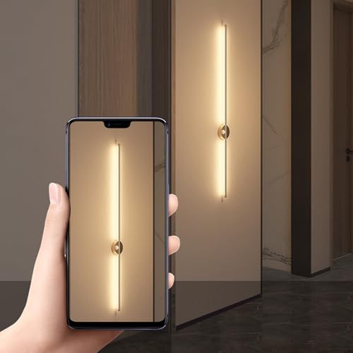 Apliques de pared interior LED con sensor de movimiento de 60cm en negro 3