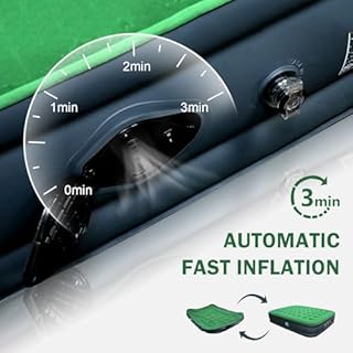 AYAMAYA Queen Camping Air Mattress with Built-In & Detachable Electric Pump -Portable 16 Inch Luxury Double High Inflatable Airbed,Self Inflating Air Mattress,No Power Outlet Needed for Camping & Home