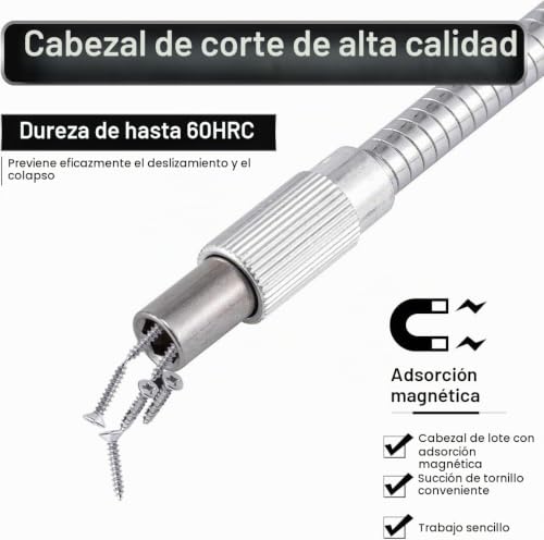 Miniatura 5 de Hohxen Juego De 3 Barras De Extensión Flexibles - 150mm 200mm 300mm, Vástago Hexagonal De 6,35mm 1 4 Pulgada Con Destornillador Magnético Multiusos Para Callejones Sin Salida Y Espacios Reducidos