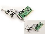 Chipset MosChip ASIX mcs9865iv puerto PCI 32 bit (rev 2.1). Selección automática de las direcciones IRQ y I/O, soporta el "IRQ Sharing lo que permite su uso con otras tarjetas.