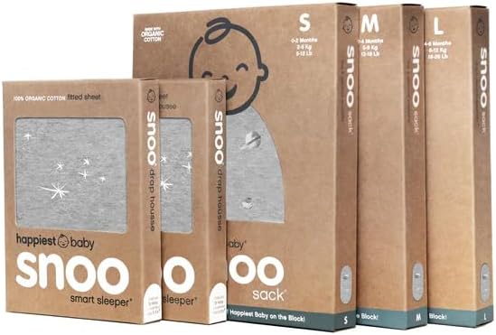 The Big Bundle 100% Organic Cotton - Includes 3 SNOO Sacks and 2 SNOO Bassinet Fitted Sheets (Graphite Planets)
