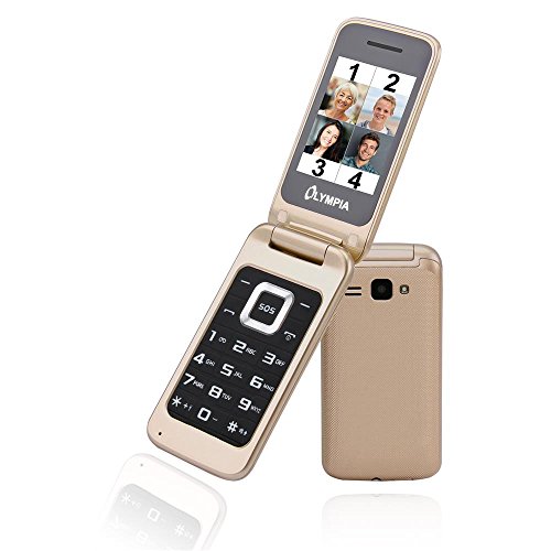 OLYMPIA Luna Gold Mobiltelefon für Senioren; Altersgerechtes Klapphandy mit Tasten
