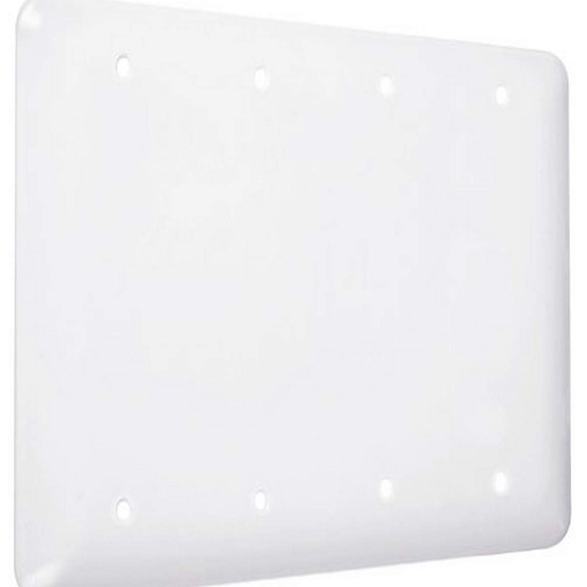 TayMacWRW-BBBB Maxi/Princess Metallic Wallplate with Blank, Four Gang, White Smooth