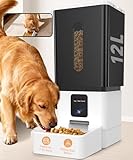 Automatic Dog Feeder Large Breed: 12L/50 Cups with HD 1080P Camera - 5G WiFi Anti-Clog Timed Dog Food Dispenser for Golden Retriever Busy Owners by UTCG