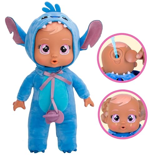 Cry Babies Disney 9\" Plush Baby Doll Tiny Cuddles Inspired by Disney Stitch That Cry Real Tears for Kids Age 18 Months and Up