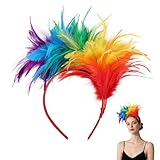 MehelloFeather Feather Headband for Women Feather Fascinator Headband Cocktail Wedding Party, Multicolor