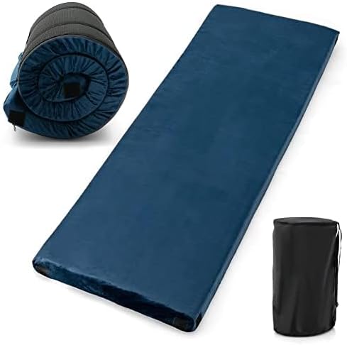 Camping Sleeping Mat Camping Memory Foam Lightweight Sleeping Mat with Flannel Cover + Carry Bag