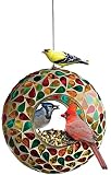 Home Craft Expressions Circular Mosaic Hanging Bird Feeder for Outdoor and Large Cages - for Small a