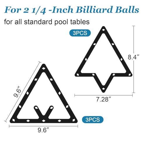 MoyanSuper 6-Pack Pool Ball Rack Set Magic Rack Sheet Billiards Ball Holder -Triangle Rack Pool Cue Accessories for 8-Ball, 9-Ball & 10-Ball Billiard Games - Thumbnail 5