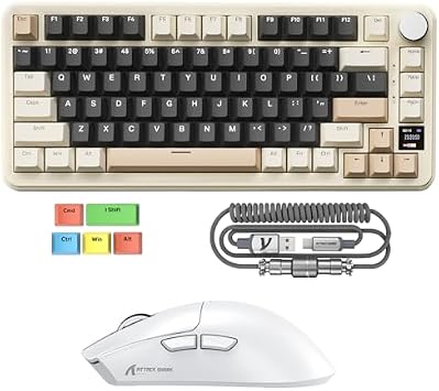 MAGIC-REFINER Attack Shark X85PRO 75% Wireless RGB Keyboard & X11 59g Lightweight Mouse Combo, Tri-Mode, Hot-Swap, TFT Display, Charging Dock, for Gaming/Office