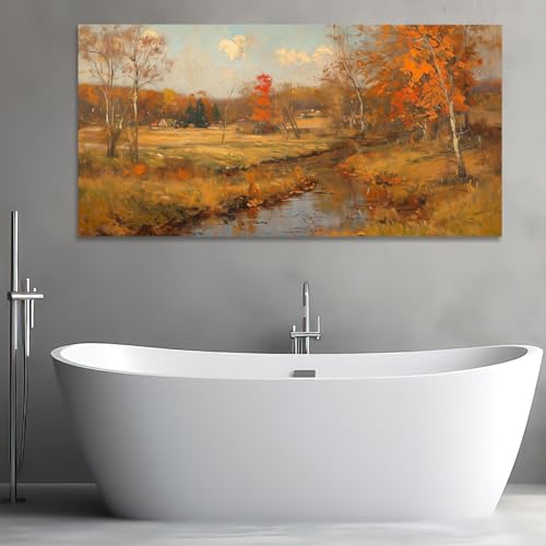 Decoración de pared con paisajes vintage, láminas en lienzo rústicas de 30x60cm para salón 5