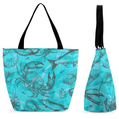 Sac de shopping crabe et homard grand cabas chic pour femme élégante