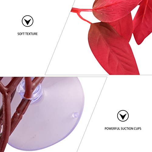 Popetpop Aquarium Artificial Plant Fake Aquatic Plants Suction Cup Rattan Ornament For Fish Tank Landscape Decoration Red #TOP3