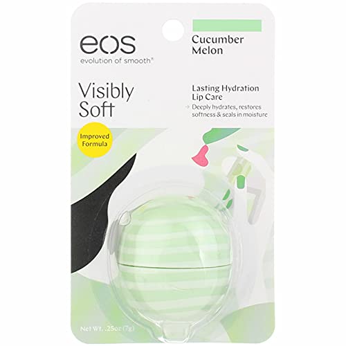 EOS Visibly Soft Lip Balm, Cucumber Melon, 0.25 oz (Pack of 2)