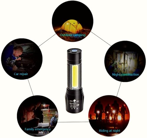 Image of Pocket-Size Mini Zoomable Torch LED Light with COB Light Waterproof Portable LED USB Rechargeable 3 Modes Pen Clip Flashlight Small Mini Pocket Torch and Emergency with Type C Charging.