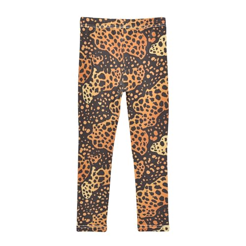 KLL Abstract Leopard Cheetah Skin Shapes Toddler Girl Leggings Comfortable Full Length Activewear Gym2