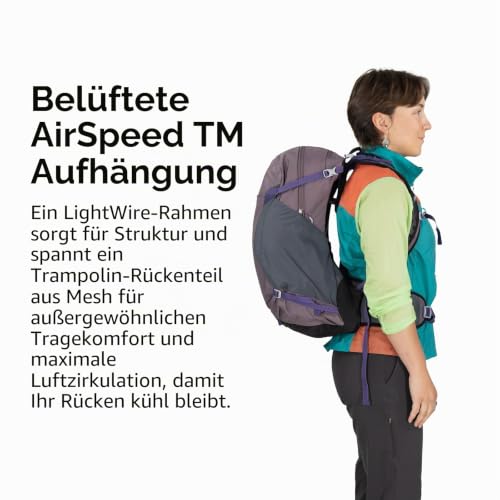 Osprey Hikelite Unisex-Wanderrucksack, 28L, Tungsten-Yellow – Ansicht 3