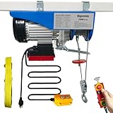 Bigorenda 1760lb Electric Hoist with Remote Control/Wired Control, Electric Hoist 2 in 1, 110v Electric Hoist with Single/Double Slings,65.6/33ft Lifting Height, for Factory Attic Garage Warehouse