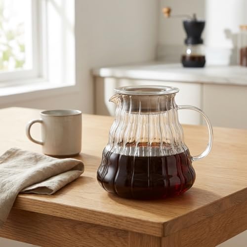 �ϔM�K���X�� �R�[�q�[�T�[�o�[ 700ml ���ΑΉ� �������t�� �n���h�h���b�v�p ���p�r �e�B�[�|�b�g �g�� �W���[�X �~���N���� �H��@�Ή� �L�b�`�� �_�C�j���O�p�i (700ml,A)