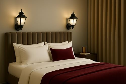 BENE Avoin Indoor Modern Wall Lamp, E-27 Base Wall Light for Home Decor, Kitchen, Living Room, Bedroom, 12 cm (Black, Pack of 2)