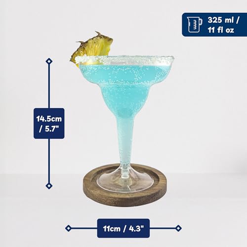4-Pack Plastic Margarita Glasses (325ml) – Durable Cocktail Cups – Clear Cocktail Glasses for Margaritas, Daiquiris, and Martinis – Ideal for Parties, Weddings, BBQs & Outdoor Events - Image 4