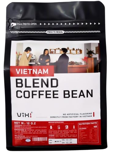 VIXI Coffee Bean Blend, 12 Ounce, Dark Roast, Whole Beans