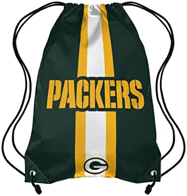 FOCO Green Bay Packers NFL Team Stripe Wordmark Drawstring Backpa...