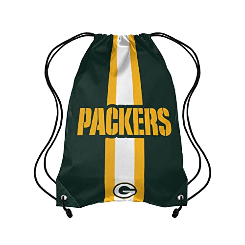 FOCO Green Bay Packers NFL Team Stripe Wordmark Drawstring Backpa...