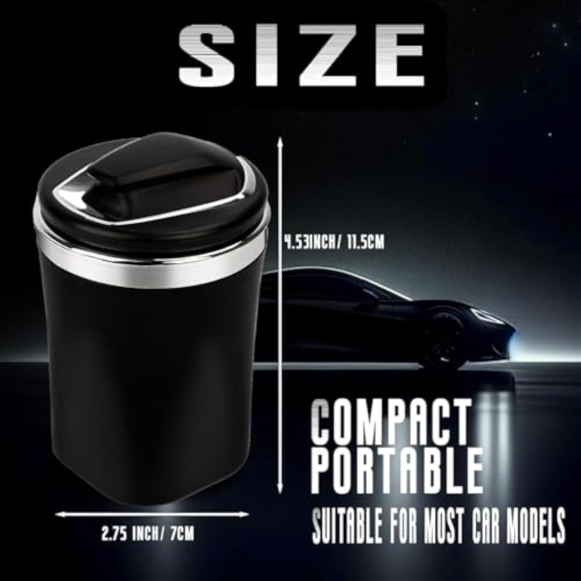 Grivaihi Car Ashtray with Lid, Portable Smell Proof Design