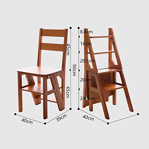 Taburete de escalera multifunción y silla con respaldo plegable para el hogar 5