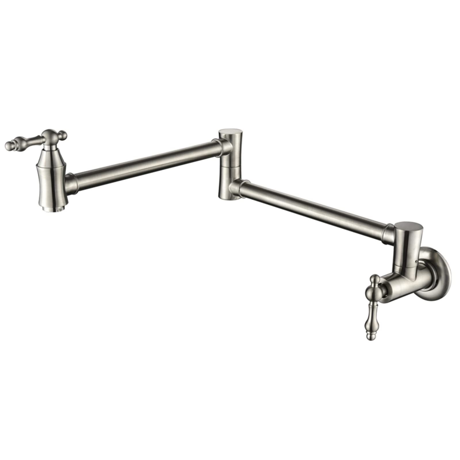 SOKNARKU Grifo Plegable Cuadrado De Latón Macizo Montado En La Pared Doble Interruptor Plegable Fregadero De Cocina Grifo De Llenado De Olla Negro Mate