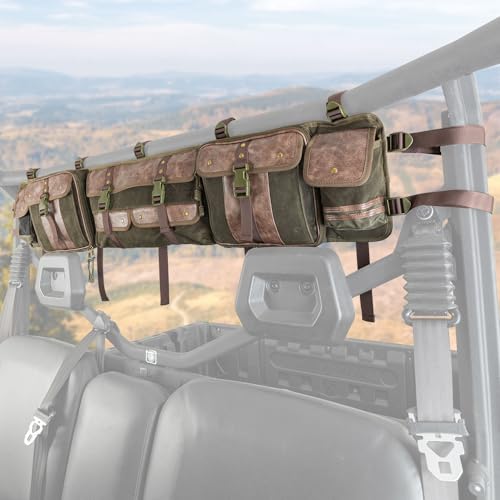 KEMIMOTO UTV Roll Cage Organizer Bag Leather, Water-Resistant Can...