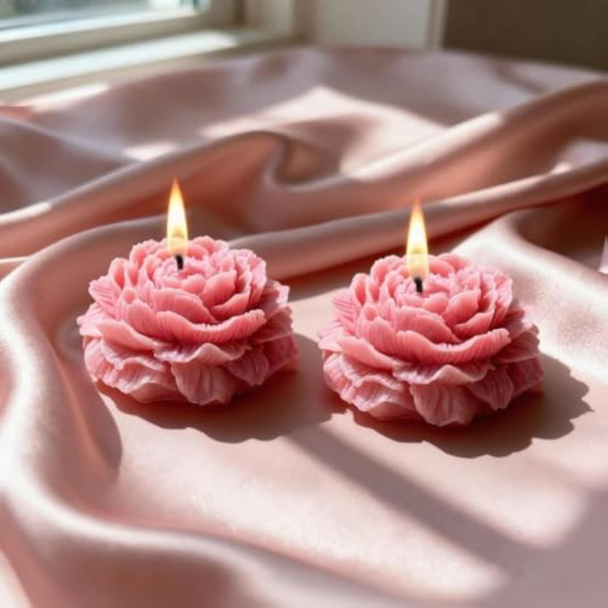 Handmade Peony Flower Scented Candle Pack of 3