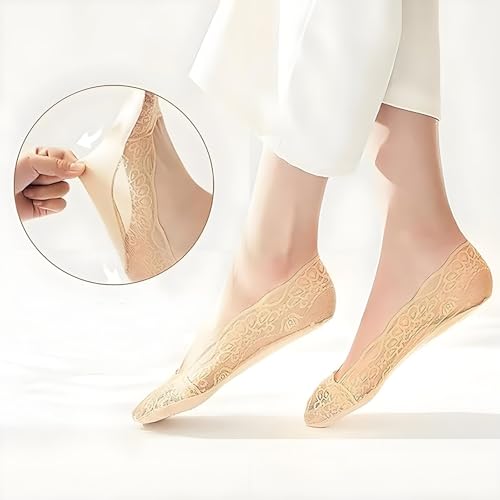 Pleteffect Socks, Lace No Show Liner Sock, 5 Pairs Lace Low Cut Liner Boat3