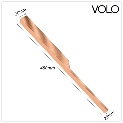 Image of VOLO Cabinet Handle - Multi-Use Pull Handle for Wardrobes, Drawers, Sliding Closets, and Doors in Kitchen, Office, Bedroom (SAC-59) (1 Pair Left & Right) (Rose Gold, 450MM (18 Inch))