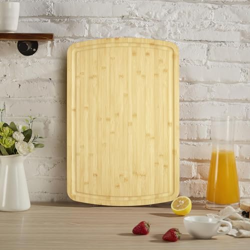 GarveeHome Extra Large Bamboo Cutting Board, 30.1 x 20 Inch Wooden Chopping Board for Kitchen, Butcher Block with Juice Groove and Handles, Stove Top Cover, Over Sink Noodle Board