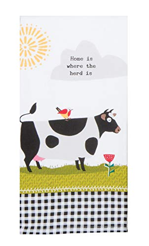 3 Farmhouse Country Themed Kitchen Dish Towels | Stacked Farm Animals, Pig, Cow, Rooster Print | 1 Flour Sack And 2 Dual Purpose Terry Cotton Towel Set For Dishes And Hand Drying #TOP1