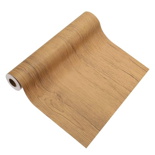Image of PATIKIL Wood Grain Tape 12 inch x 32 ft, Self-Adhesive Wood Texture Repair Tape Realistic Wooden Effect Patch for Furniture Cabinets Floor Walls, Yellow Teak
