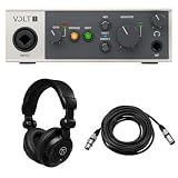 Universal Audio Volt 1 Portable 1x2 USB Type-C/MIDI Interface, Bundle with TAPH100 Monitor Headphones and 25' Microphone Cable