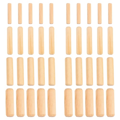 Garneck 500 Pcs Wooden Dowel Pin Connectors Assorted Size Square Dowel Rods for Furniture Repair