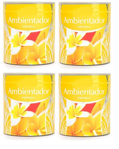 PCMOVILES Ambientador de Gel Vainilla 95 g – Pack de 4 Unidades – Larga Duración – Frescor para Casa, Habitación, Armario, Coche – Aroma Frutal Dulce