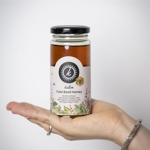 Image of KALON 100% Natural Tulsi Basil Honey | NMR Tested | No Added Sugar and Preservatives | Mild Herbal Flavour with Little Sweetness - 300 gm
