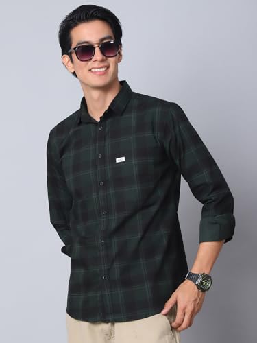 Image of Majestic Man Comfort Cotton Slim Fit Checked Casual Shirt for Men