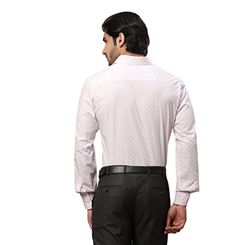 Image of Raymond Men's Pure Cotton Print Pattern Slim Fit Semi Cutaway Collar Full Sleeve Formal Shirt