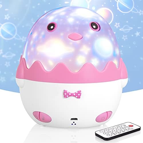 ROGBLIN [Upgrade] Star Projector Night Light for Kids， Star Night Light with Remote and Timer, 360 Degree Rotating - 13 Sets of Film 8 Songs Night Light Projector(Pink)